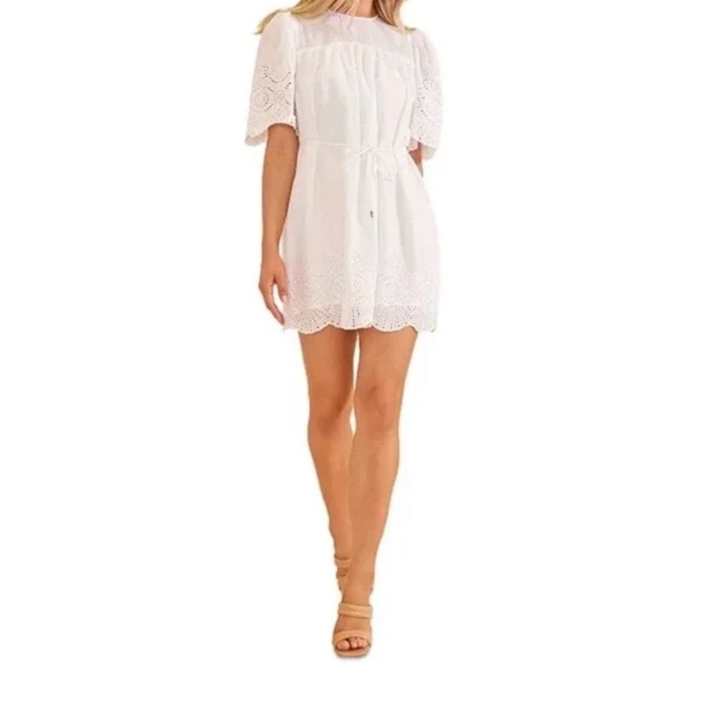 MINKPINK White Eyelet Mini Dress